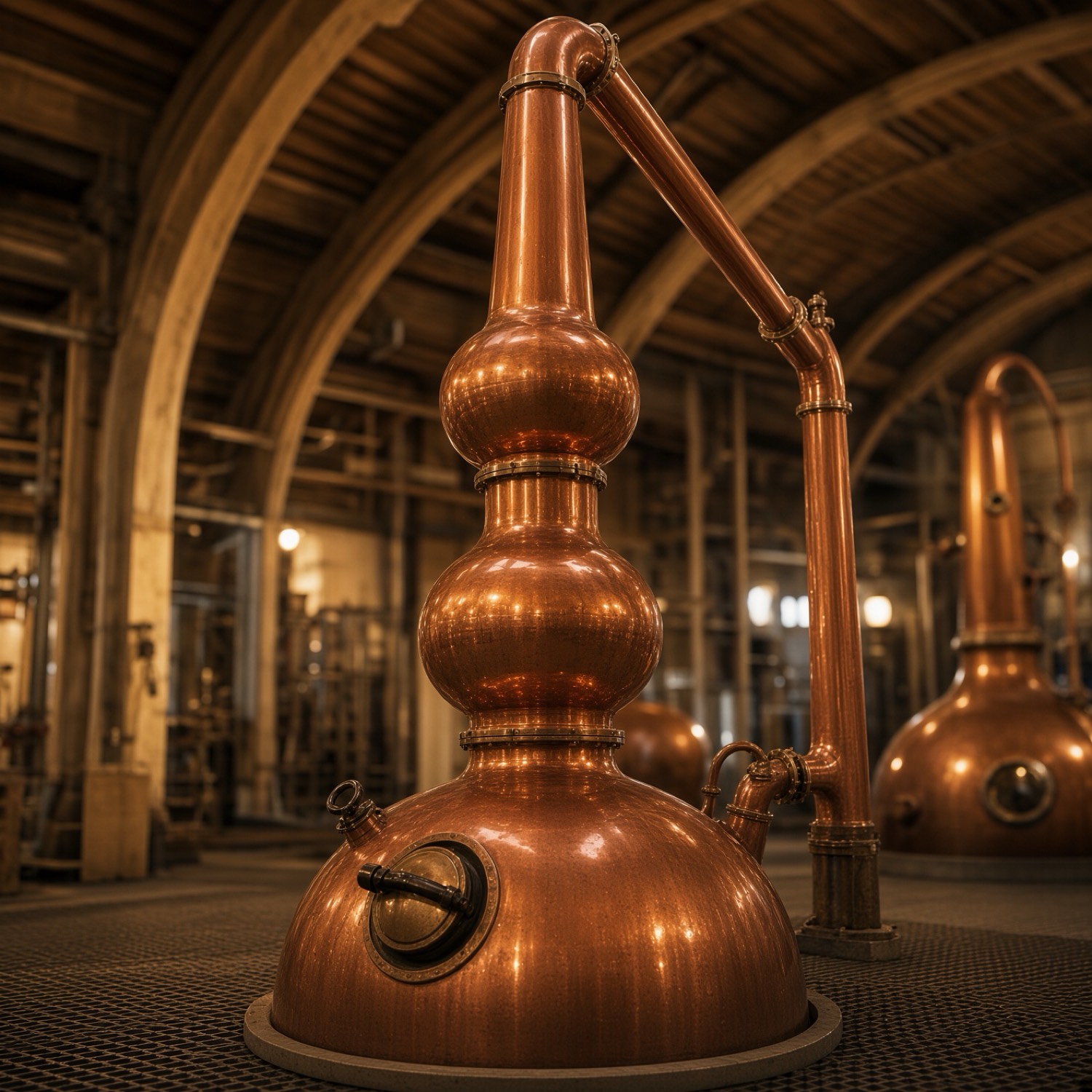 Copper pot stills in the stillhouse