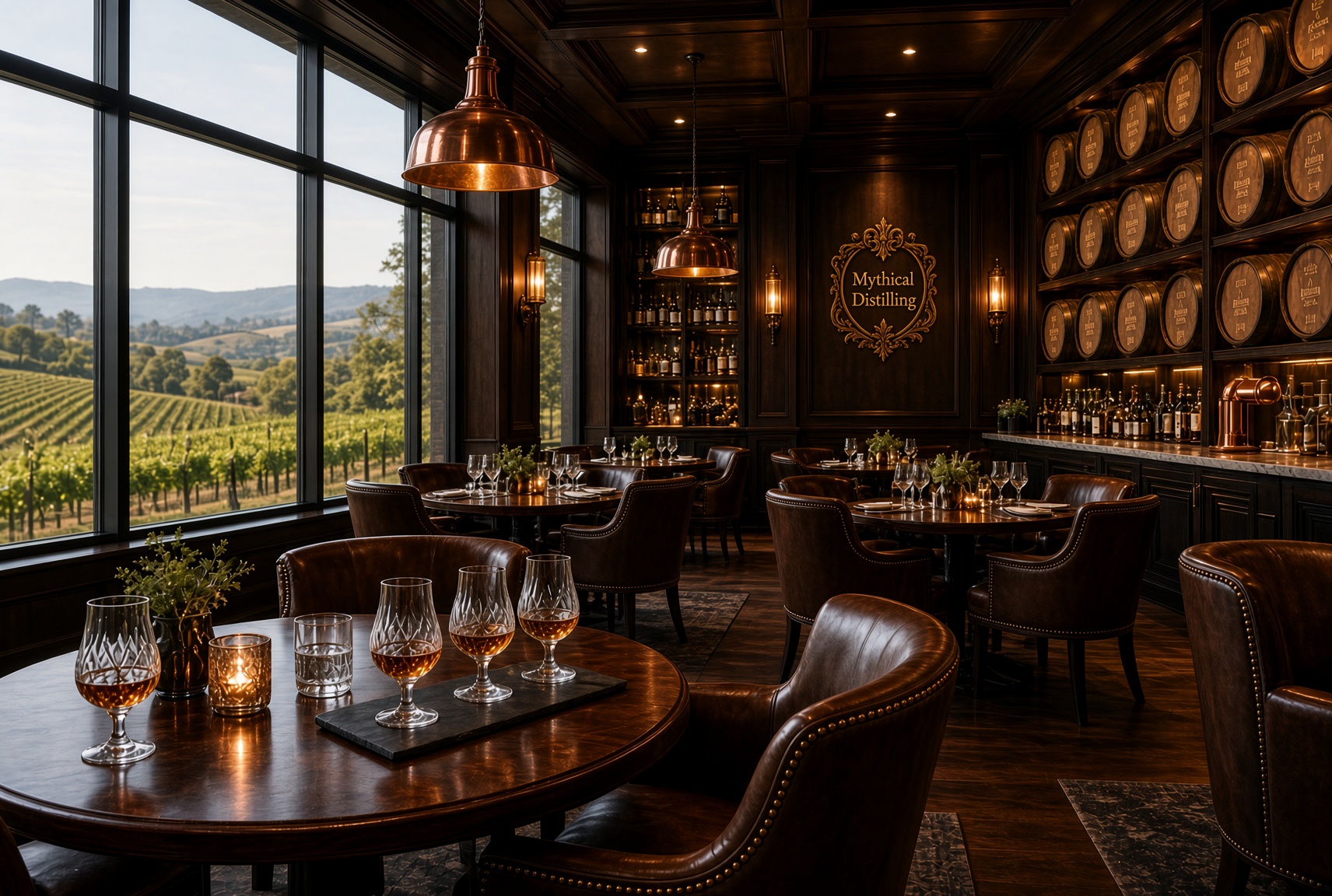 Concept tasting room and restaurant interior